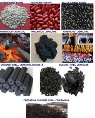 Kidney Beans Hardwood Charcoal, Coconut Shell Charcoal