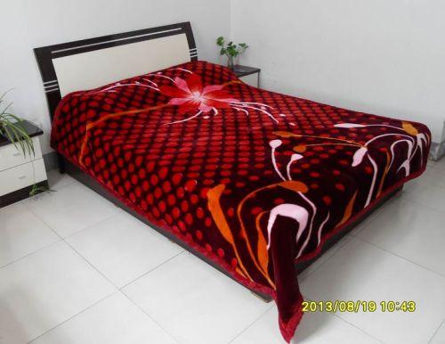 100% Polyester Korean Style Raschel Blanket