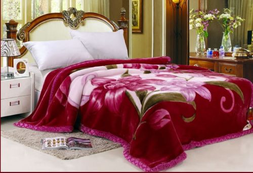 Printed Polyester Superfine Raschel Blanket King/Queen/customize