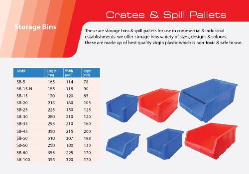 Strong Versatile Plastic Storage Bins, Packaging Type : Multicolor