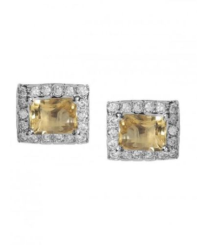 Silvermerc Designs Silver Golden Topaz Earrings, Gender : Female