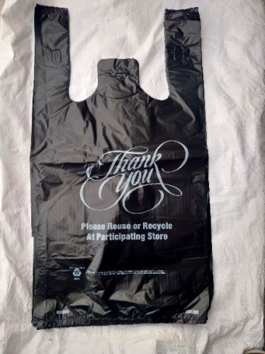 HDPE Or LDPE Plastic T-shirt Bags, Pattern : Printed