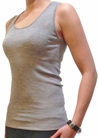 Hosiery Fabric Ladies Singlets, Color : Grey