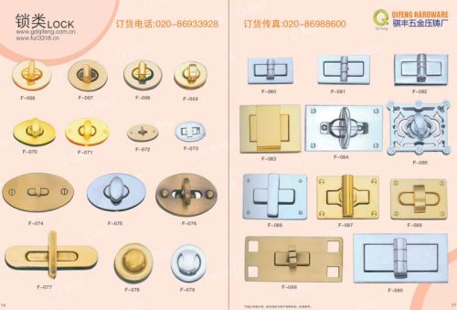 Zinc alloy Metal Bag Lock, Turn Lock