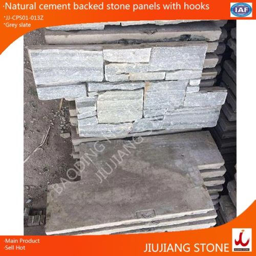 Slate Cement Back Decorative Wall Nature Stone, Packaging Type : grey