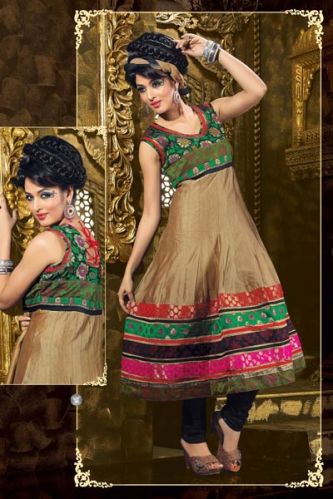 Chanderi Cotton Silk Anarkali Suit