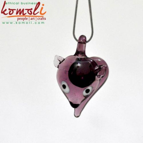 Glass Squirrel Pendant, Color : Condensed Purple