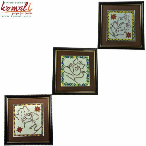 Wire Art Ganesha Madhubani Painting, Color : Multi-Color