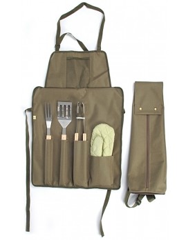 Polyester Foldable BBQ Apron With BBQ Tools