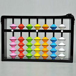 7 Rods Teacher Abacus With Black Frame & Multi Colour Beads