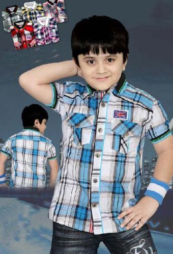 Short Sleeve Shirt Rib Collar, Gender : Boys, Age Group : 2-12