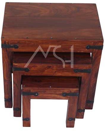 NSH-1123 Wooden Stool, For Restaurants, Size : 10x10x8Inch, 12x12x10Inch, 14x14x12Inch