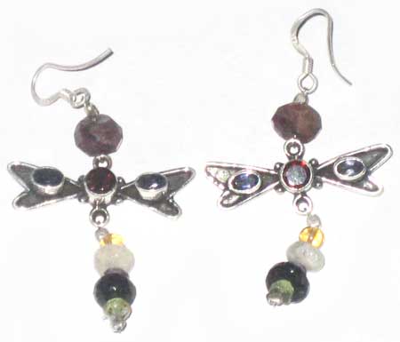 Gold Plated GE-10 Silver Gemstone Earrings, Style : Antique