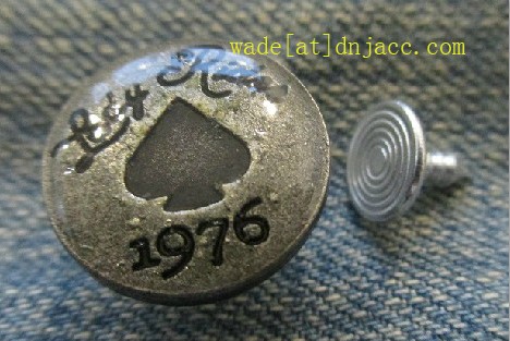 Jeans Button Engraved Wording