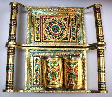 Two Steel Golden Glass With Golden Trey