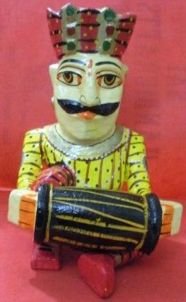 Wooden Musician Statue