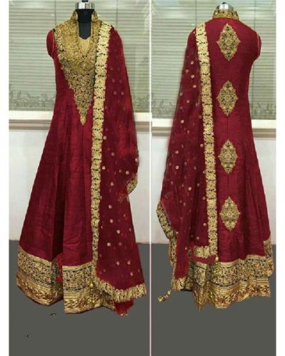 Printed Silk Bollywood Suits, Technics : Handloom