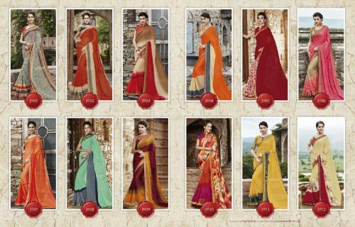 KANGANA 3 GEORGETTE FABRIC WHOLESALE SAREE CATALOG SURAT