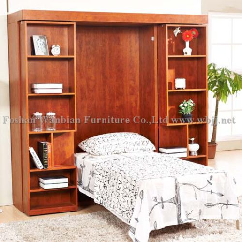 Wall Bed With Sliding Bookcases, Brand Name : Wanbian