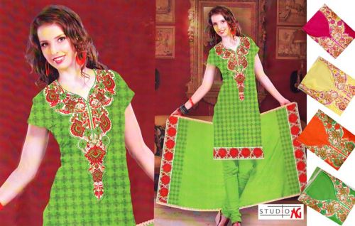 Resham Weaving Cotton Suit