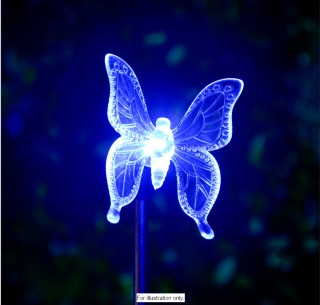 Colour Changing Solar Stake Light, Shape : Butterfly