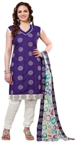 Cotton Salwar Suit Material 001, Color : Blue
