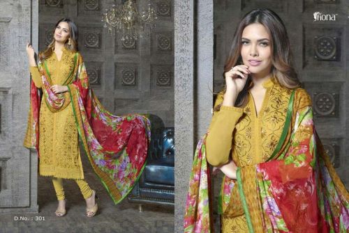 Georgette Karachi Style Salwar Suit 301, Color : Yellow