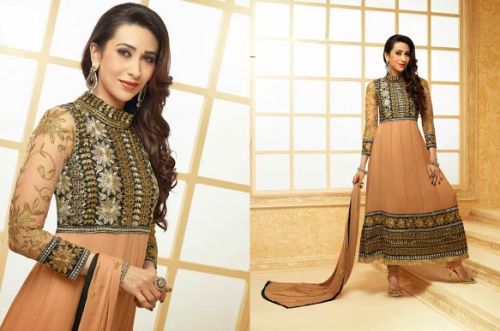 Heavy Embroidered Saga Cream Anarakali Suit