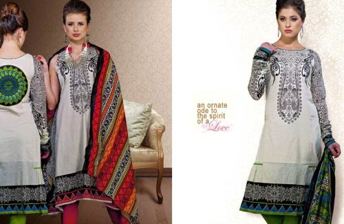 Stylish Printed Black White Salwar Suit