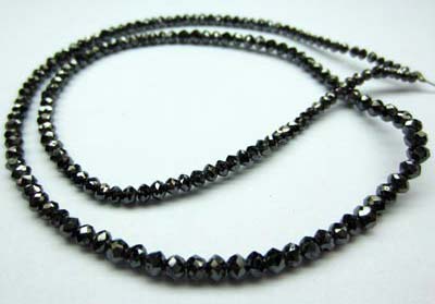 Round Black Moissanite Diamond Beads, For Jewellery Use, Pattern : Plain