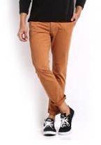 Mens Orange Slim Fit Jeans