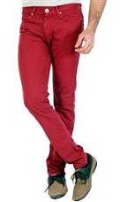 Mens Red Slim Fit Jeans