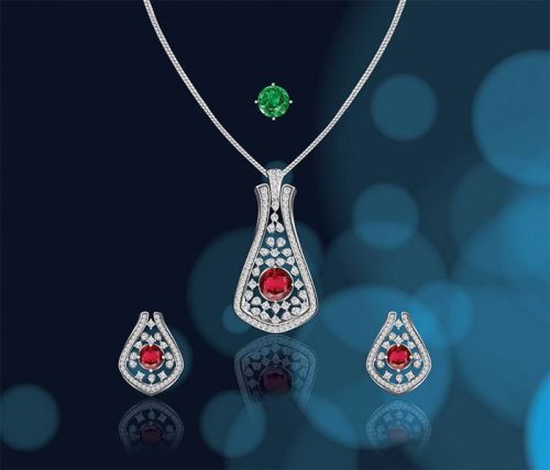 Gold and Diamond Pendant Set