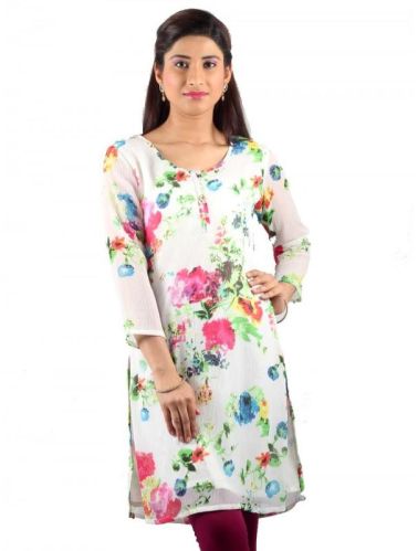 UPTOWNGALERIA Uptown Printed Chiffon Kurti