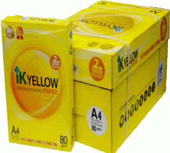 A4 copy paper, Brand Name : IK Yellow