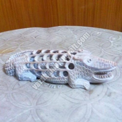 Soft Stone Undercut Crocodile Sculpture