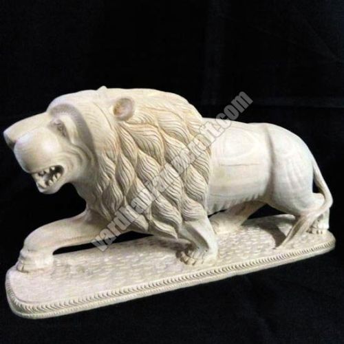 Wooden Lion Sculpture