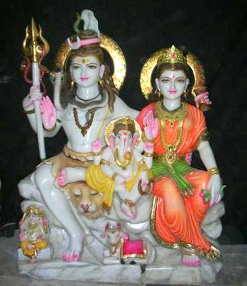 Marble Shiv Parvati Statue