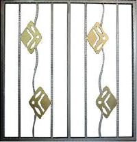 Powder-coated Steel Window Grills, Color : Black for Home, Office