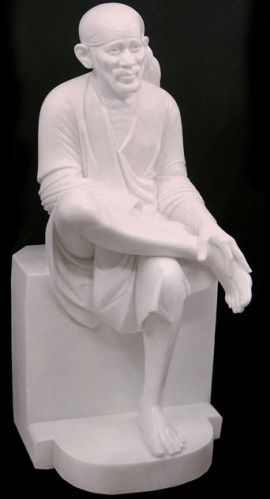 Own Handmade White Marble Stone Sai Baba Statue, Color : White