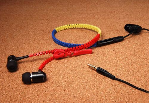 Zipper Wired Earphone With Mic & Volume Control