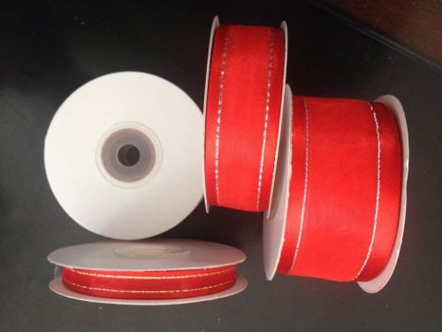 Satin Ribbon With Gold Line