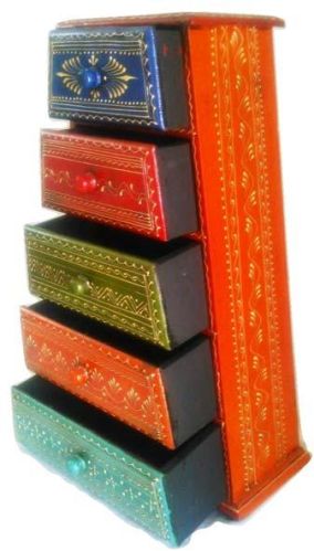 WOODEN TEPPER 5 DRAWER BOX