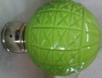 Square Cut Glass Green Curtain Rod Balls