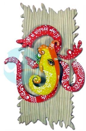 Fabric Lord Ganesha Wall Hangings, For Decoration, Gifting, Style Type : Antique