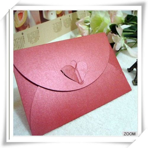Heart Invitation Paper Cards Envelope, Packaging Type : purple