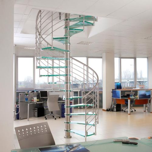 Stainless Steel Glass Spiral Staircase