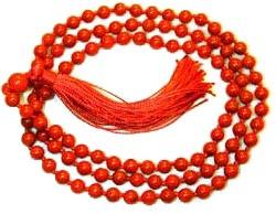 Polished Glass Coral Mala, For Puja, Packaging Type : Paper Box