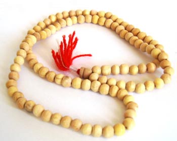 Polished Glass Tulsi Mala, For Garments Decoration, Pattern : Plain