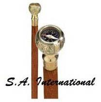 Compass Head Walking Stick